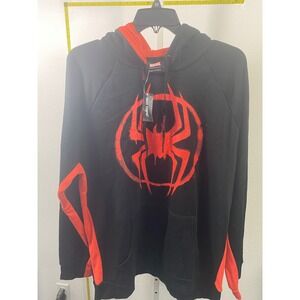 Marvel Our Universe Spider-Man Miles Morales Hoodie Black Red Hot Topic 3XL NEW